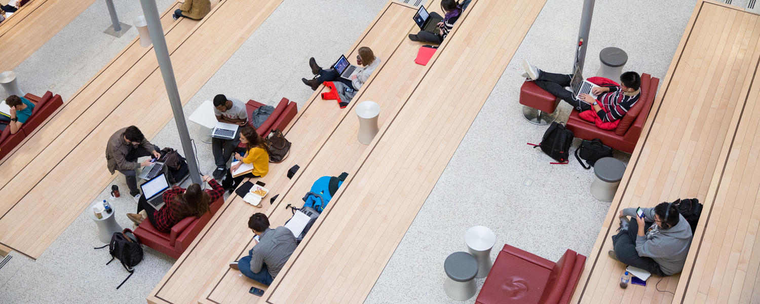 overhead view of EEEL atrium