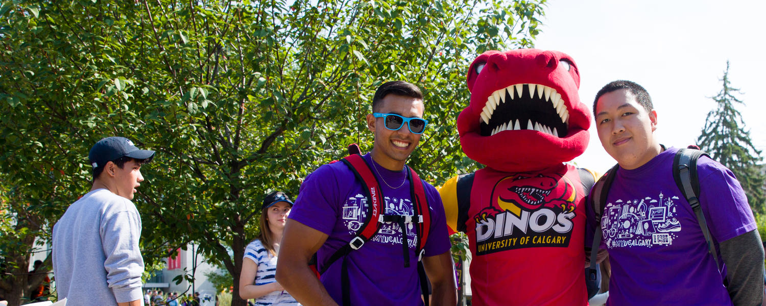 Hanging out with Rex at a campus event